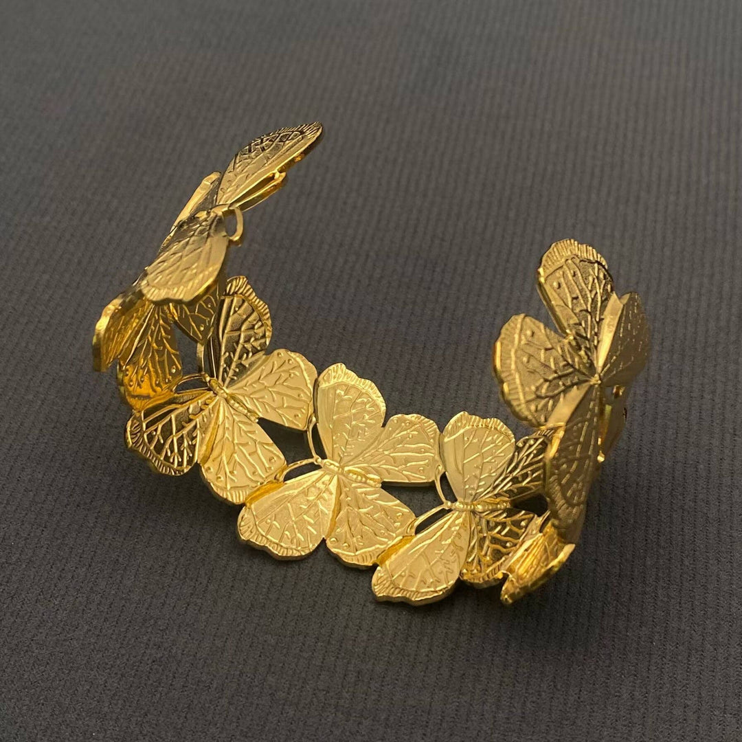 18K Gold Plated SS Butterfly Cuff Bracelet