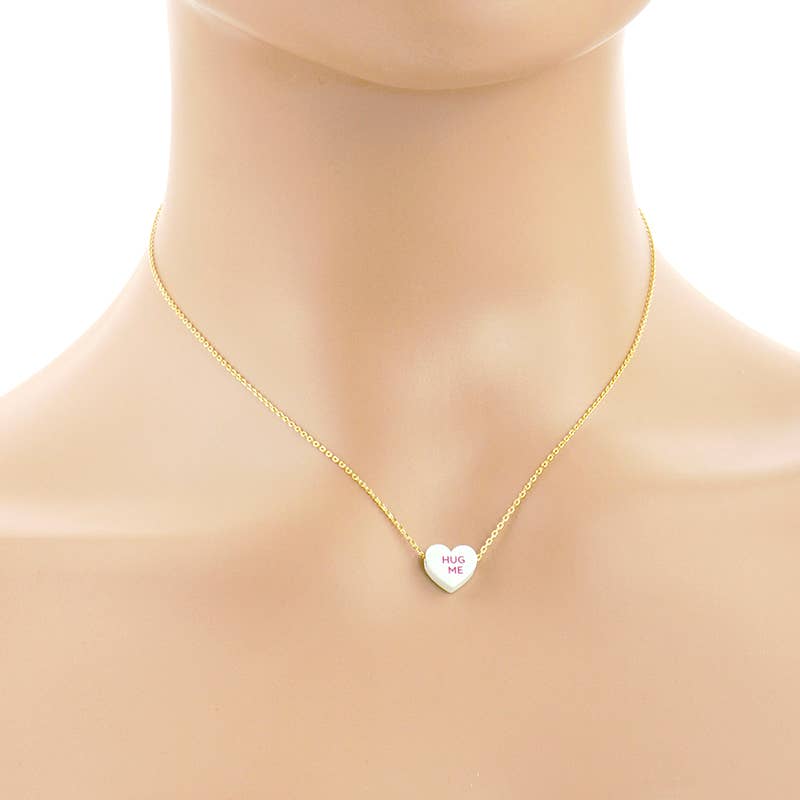 Gold Dipped Heart Candy Necklace layered with coastal charm and soulful style
