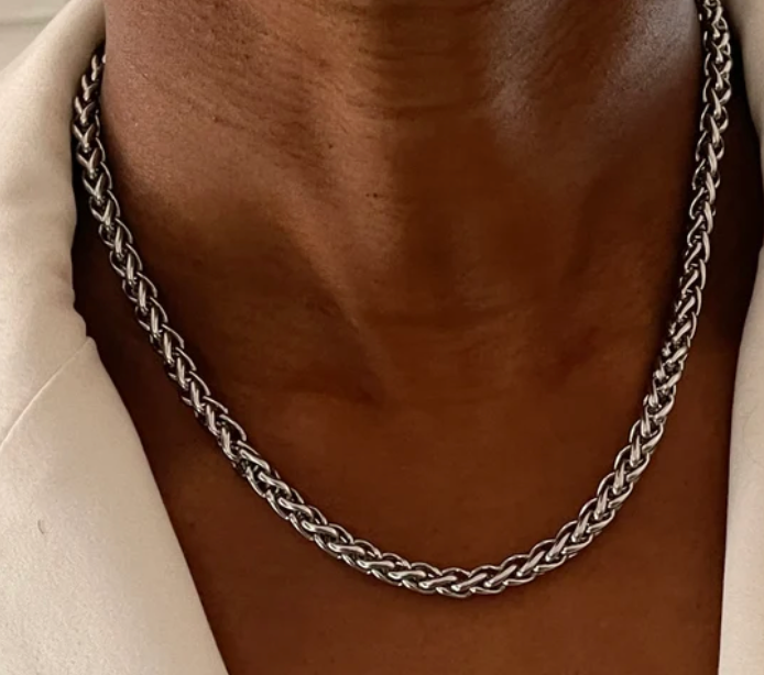 Rope Spiga Necklace Stainless Steel  14K Gold. Waterproof