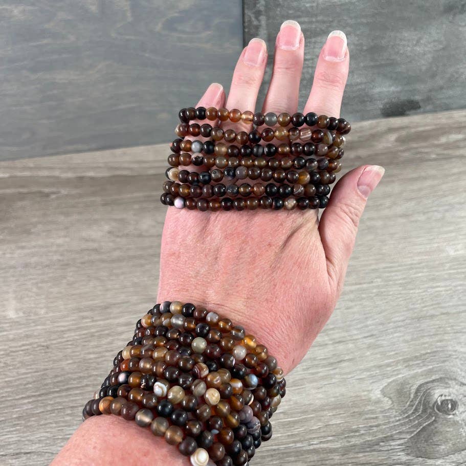 Healing crystal bracelets 6mm round natural gemstone stretch bracelet coastal boho jewelry