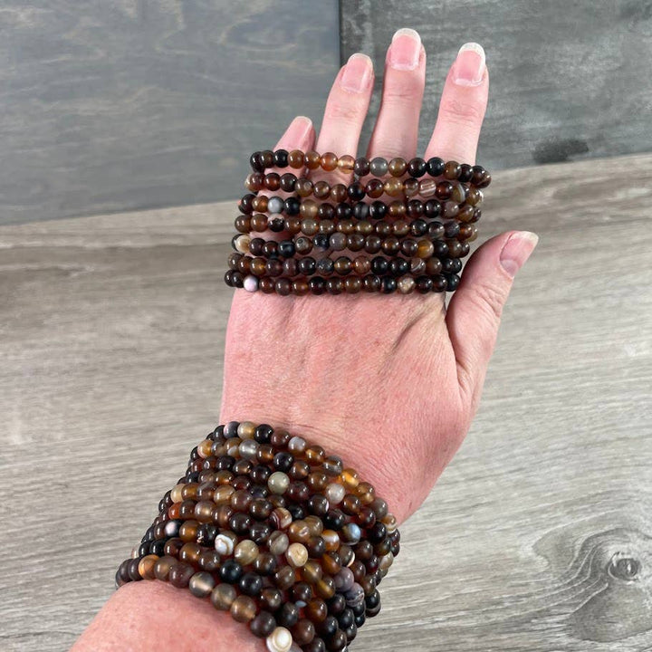 Healing crystal bracelets 6mm round natural gemstone stretch bracelet coastal boho jewelry