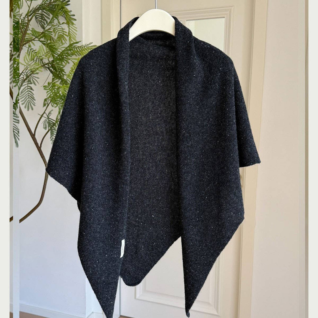 Thick Knit Triangle Wool Shawl