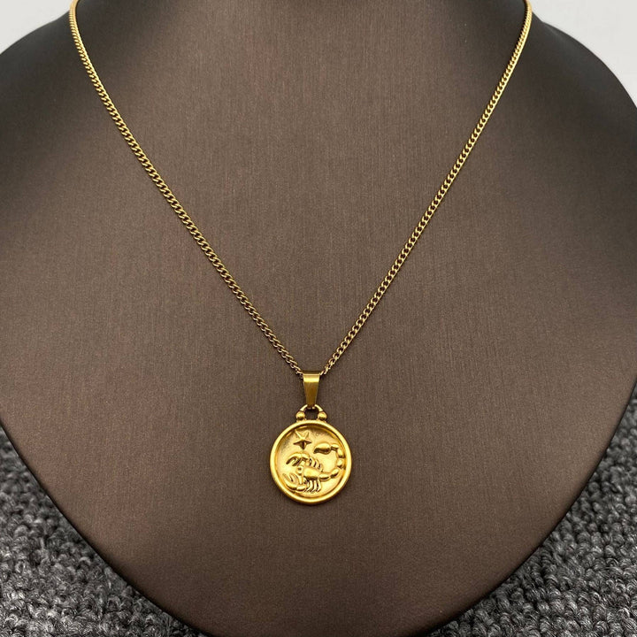 Coin Zodiac 18K Gold Plated SS Necklace