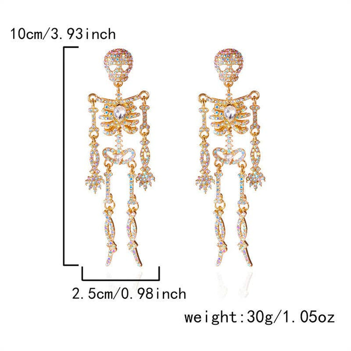 Sparkly Halloween Skeleton Earrings