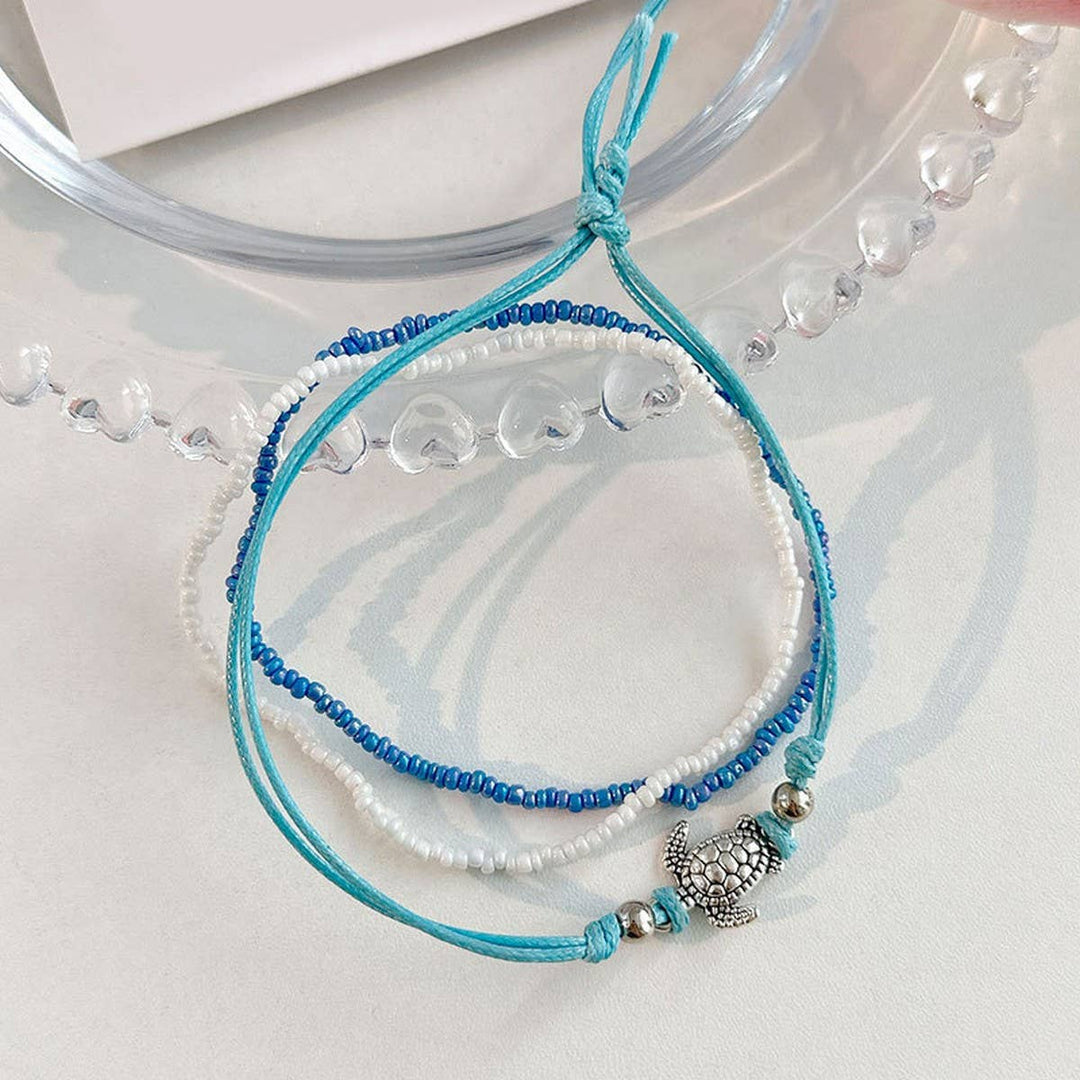 Turtle Beaded Anklet Set- Vintage Design