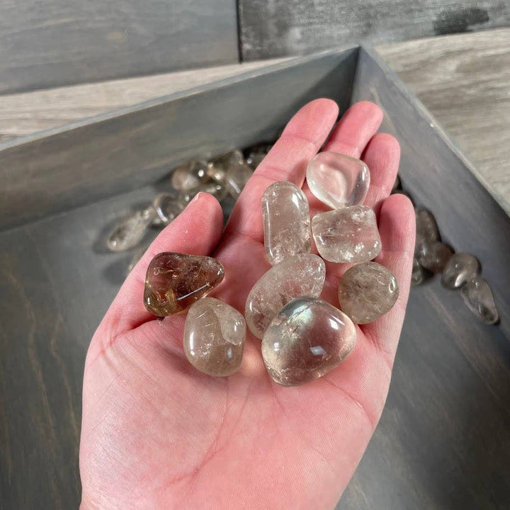 Smoky Quartz Tumbled Stones bulk wholesale for grounding healing and coastal spiritual energy