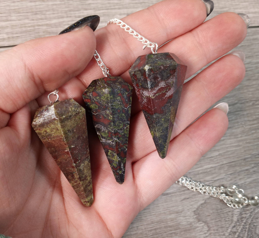 Green Aventurine pendulum for crystal healing divination and heart chakra energy work