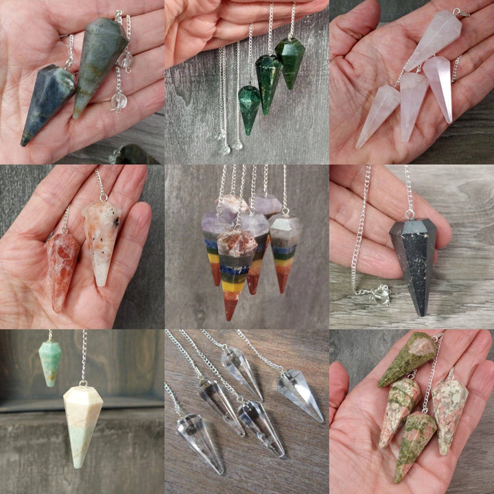 Green Aventurine Regular Gemstone Pendulum for heart chakra healing and divination work