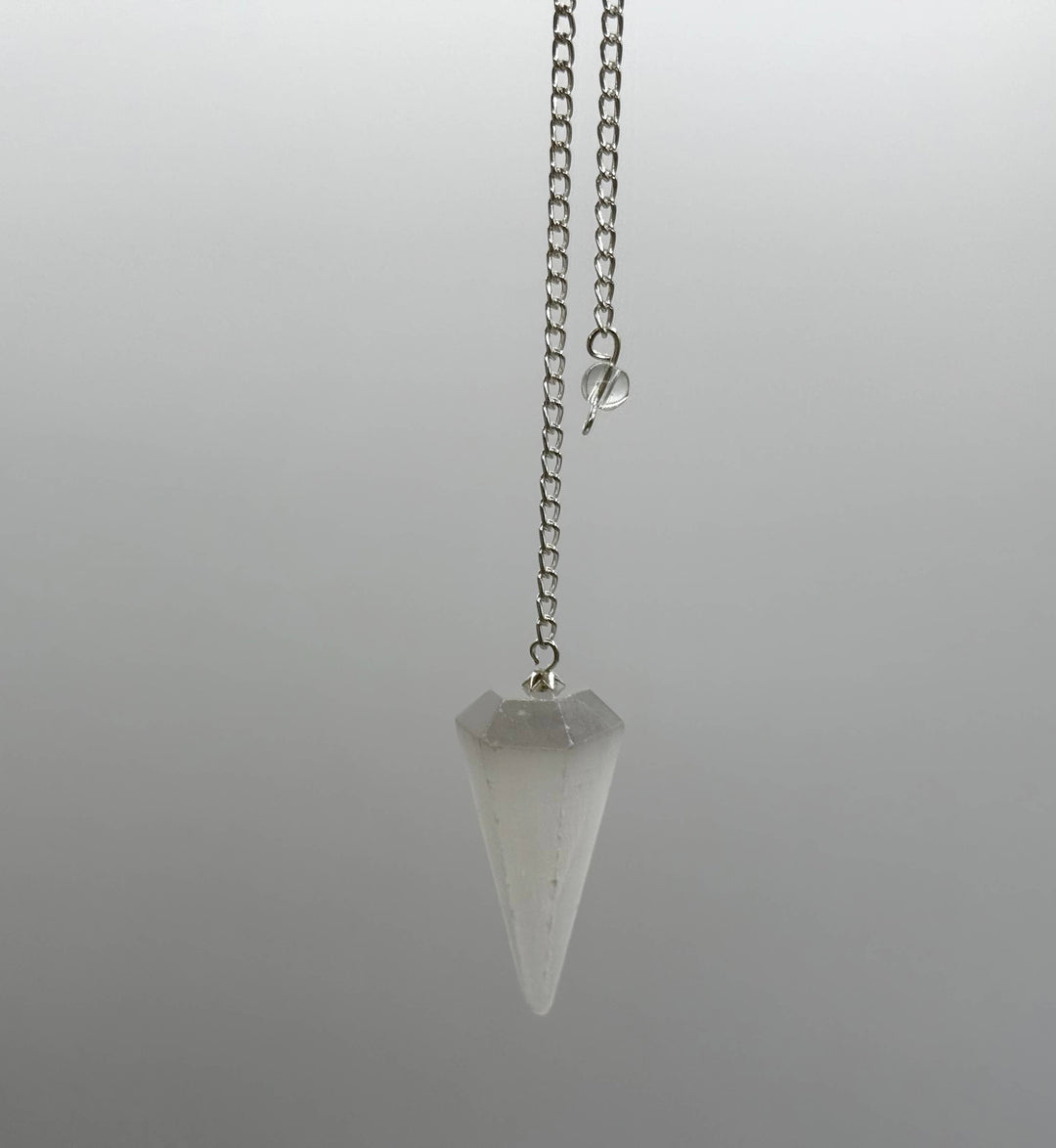 Selenite Pendulum w/Silver Plated Chain Regular